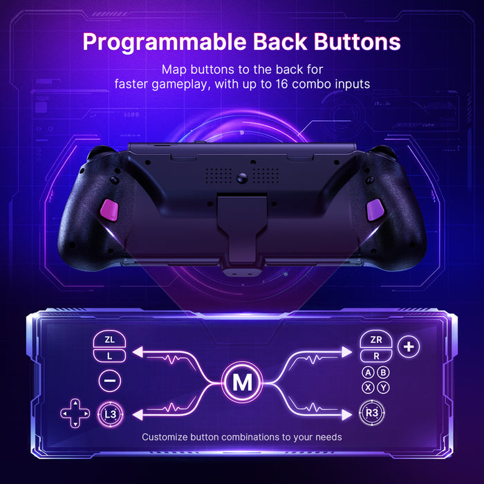 All replicable buttons on the back of the product are displayed.