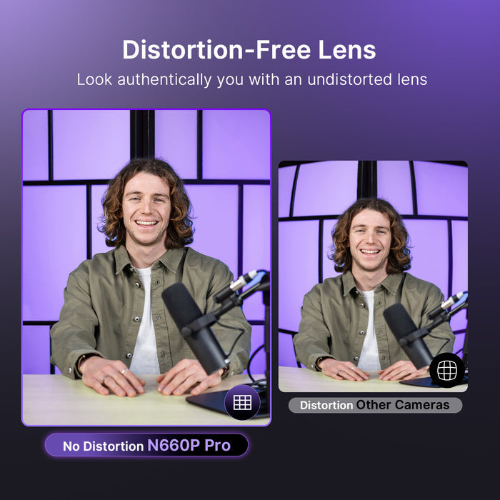 Demonstrates the difference between distortion-free and distorted footage in the same usage scenario.
