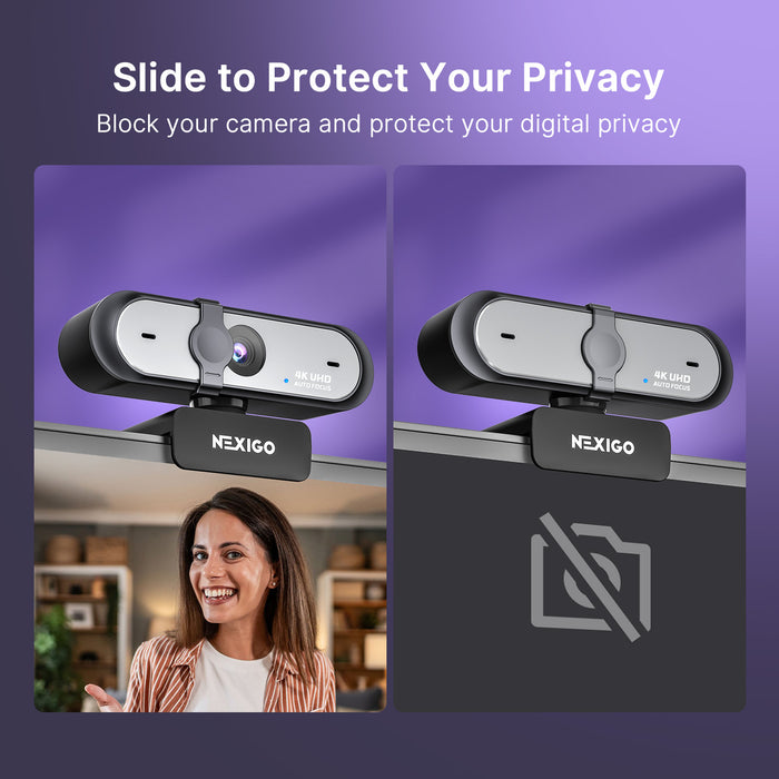 Shows the product with the privacy cover both open and closed.