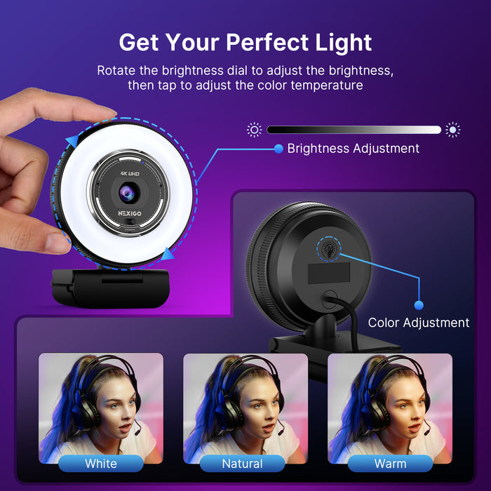 A hand adjusting brightness and color temperature on the N680E Pro