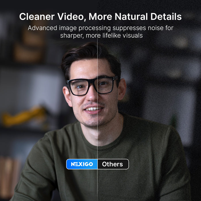A side-by-side image comparison showing clearer video quality with NexiGo