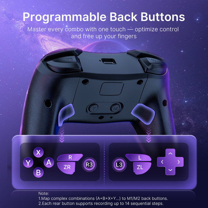 Bluetooth Controller with 2 rear programmable back buttons.
