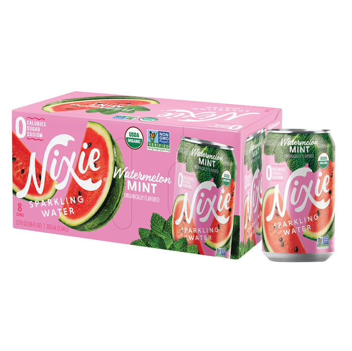 Nixie Organic Watermelon Mint Sparkling Water 3 Pack 12 OZ Cans - 24 Count