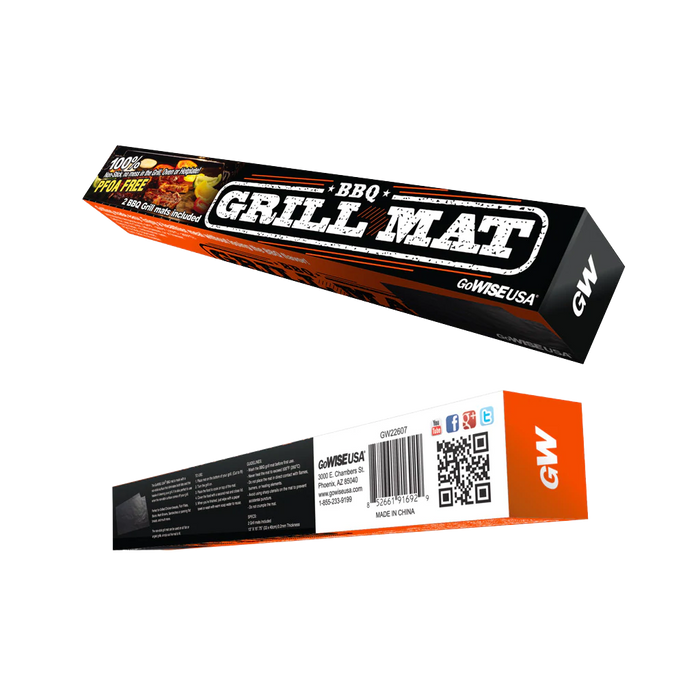 Non-Stick Reusable Grill and Baking Mats, 2-pack - GoWISE USA