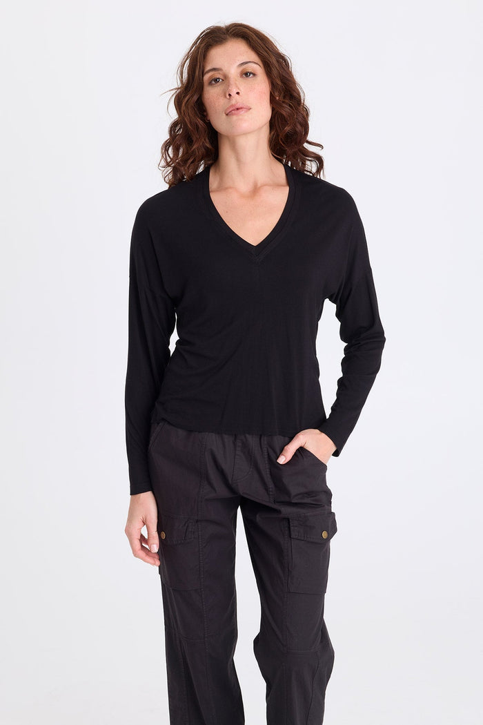 XCVI Noor Jersey V-Neck Long Sleeve Top