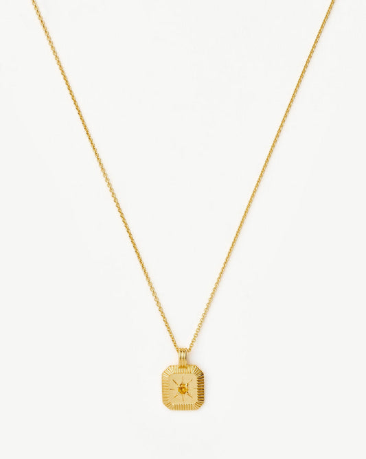 Star Ridge Birthstone Pendant Necklace | 18ct Gold Vermeil/Citrine Necklaces Missoma