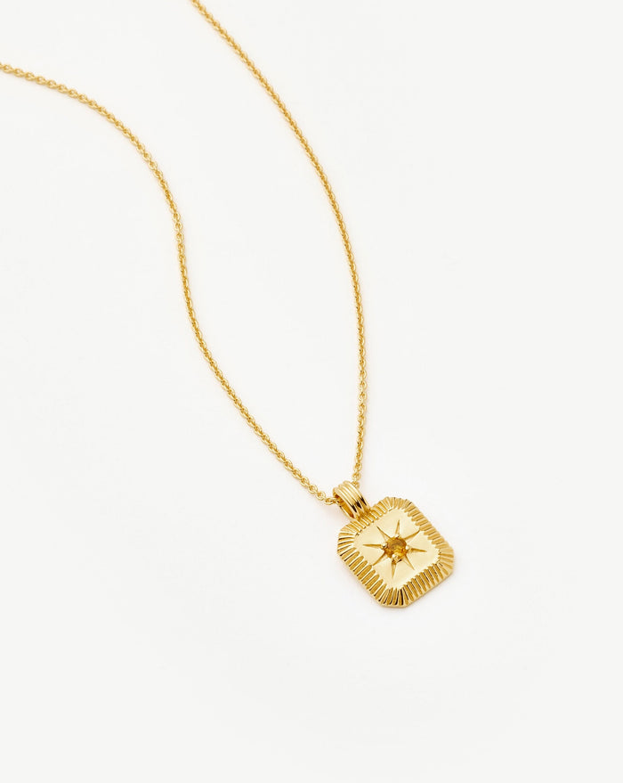 Star Ridge Birthstone Pendant Necklace | 18ct Gold Vermeil/Citrine Necklaces Missoma
