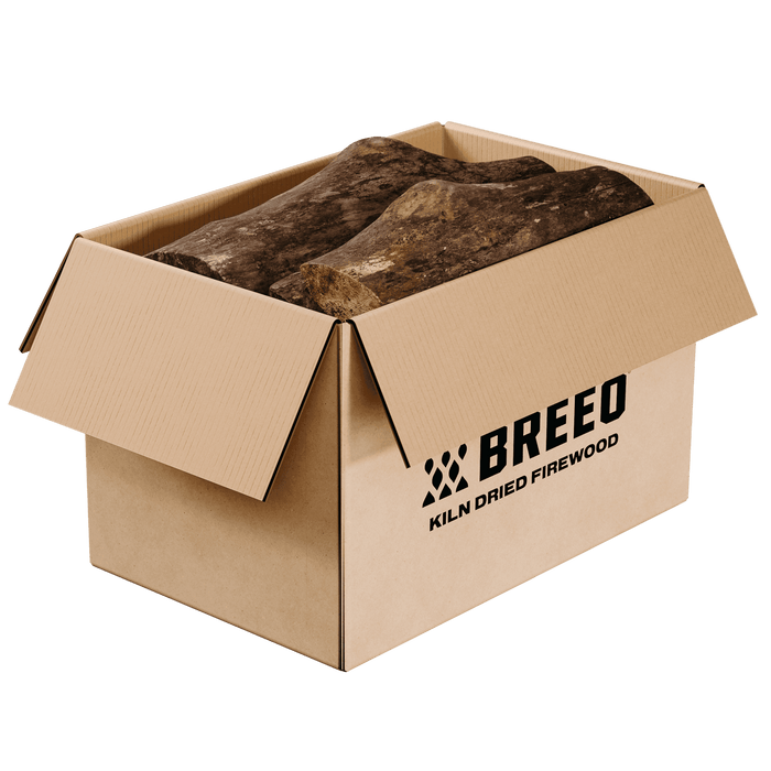 Breeo Oak firewood in a shipping box