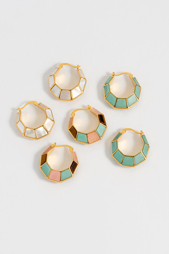 Octagon Hinge Hoop Earrings