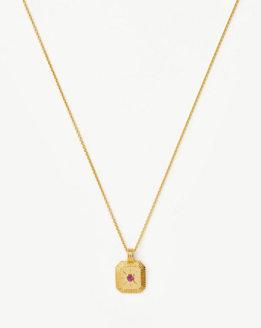 Star Ridge Birthstone Pendant Necklace | 18ct Gold Vermeil/Pink Tourmaline Necklaces Missoma