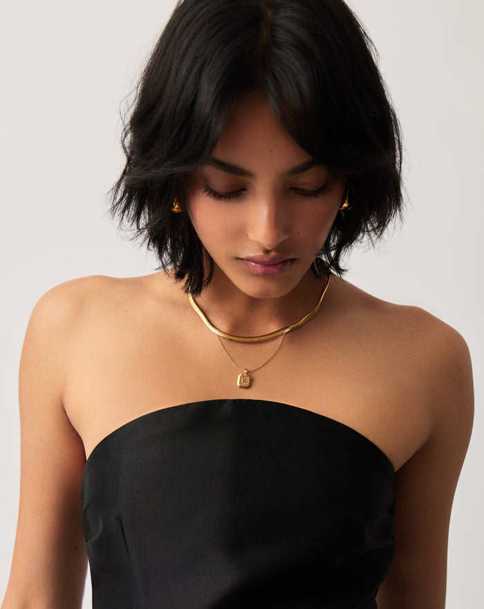 October Birthstone Pendant Necklace | 18ct Gold Vermeil/Pink Tourmaline Necklaces Missoma