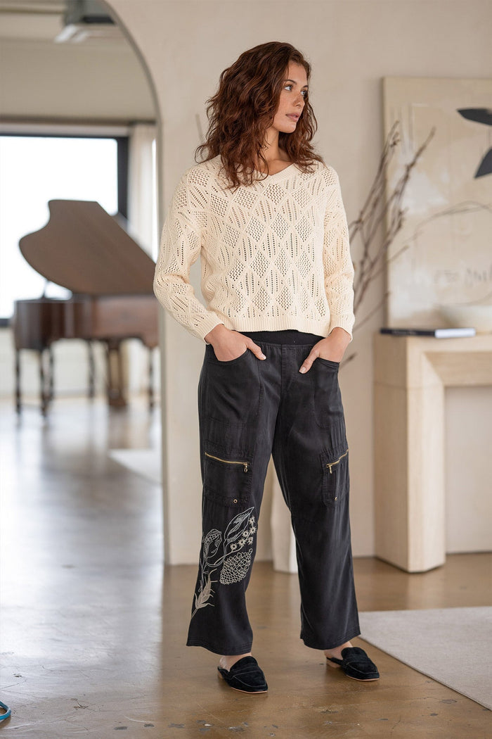 XCVI Odran Embroidered Twill Cargo Pant
