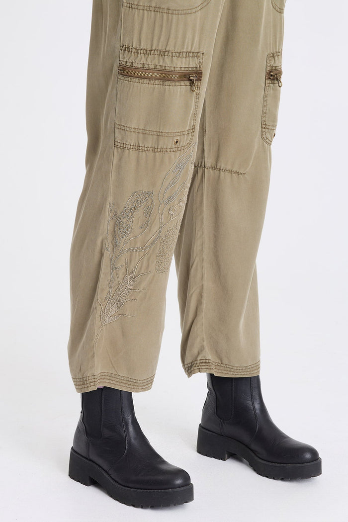XCVI Odran Embroidered Twill Cargo Pant