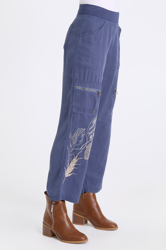 XCVI Odran Embroidered Twill Cargo Pant