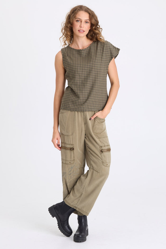 XCVI Odran Embroidered Twill Cargo Pant