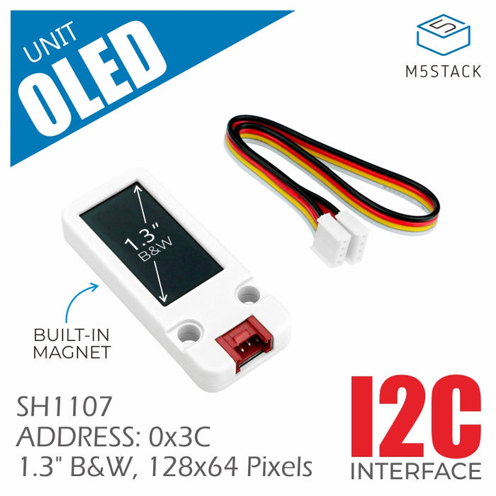 OLED Unit 1.3" 128 × 64 Display - m5stack-store