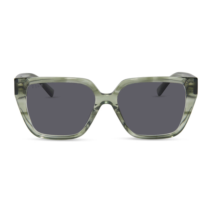 diff eyewear featuring the olive square prescription sunglasses with a cool matcha green frame and prescription lenses front view