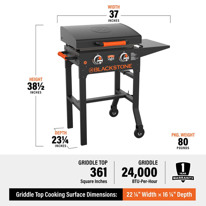 22" Griddle W/Cart & Hood - Blackstone Products