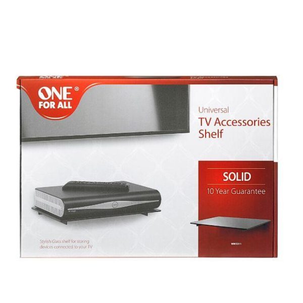EA Accessories One For All Solid Ultra strong 5mm Tempered Glass Shelf, Holds Up to 8kg, For Satellite Boxes – view 3