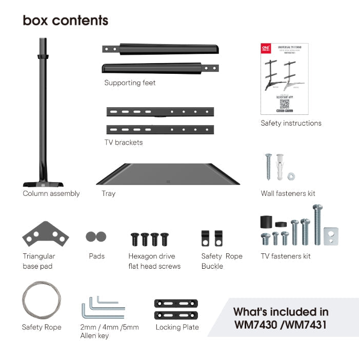 EA Accessories One For All Table Top TV Stand – 32-70", Swivel & Height Adjust – view 7