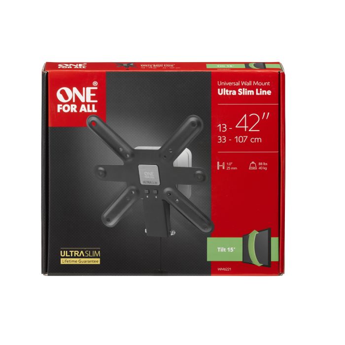 Euronics Ireland One For All Ultra Slim TV Wall Mount – 13"-43", Tilt, Max 40kg – view 8