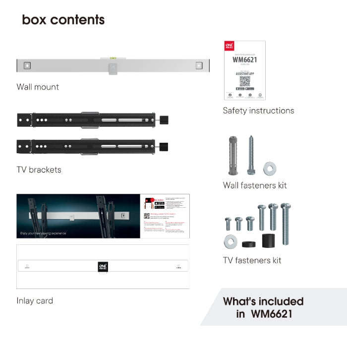 EA Accessories One For All Ultra Slim Wall Mount, 32-84" TVs, Max Load 80kg – view 6
