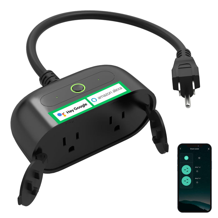 Outdoor Smart Dual Plug GHomeSmart® WP7 - GHome Smart Official