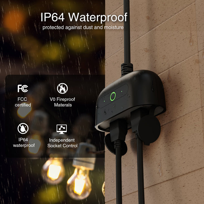 Outdoor Smart Dual Plug GHomeSmart® WP7 - GHome Smart Official