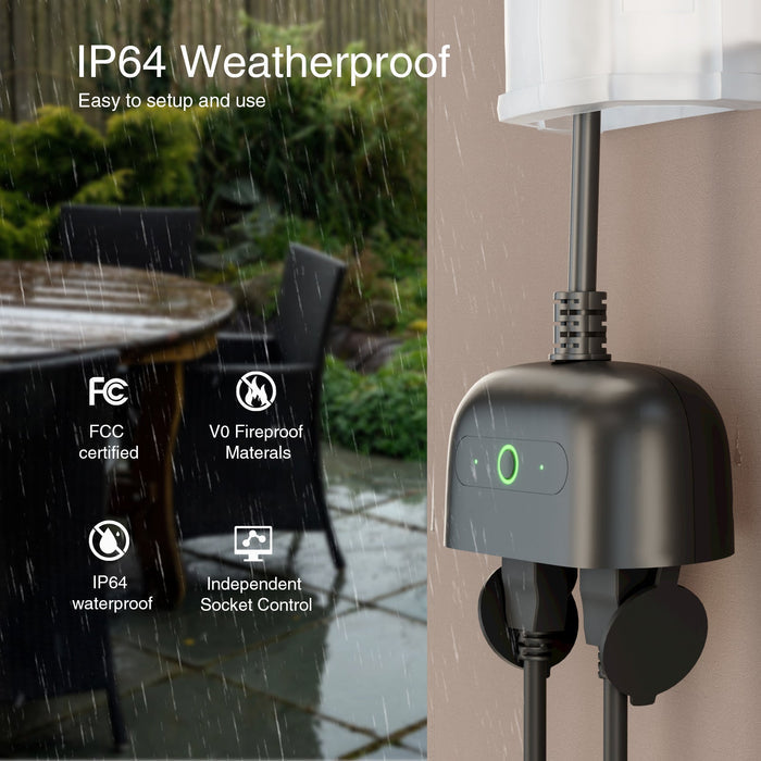 Outdoor Smart Dual Plug GHomeSmart® WP7 - GHome Smart Official