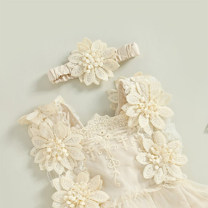 PERSEPHONE Crochet & Lace Romper with Headband