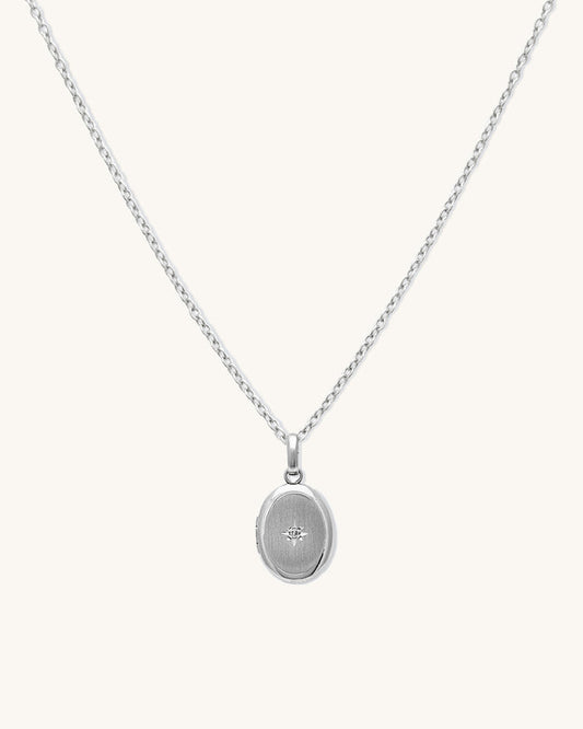 Petite Oval Diamond Locket