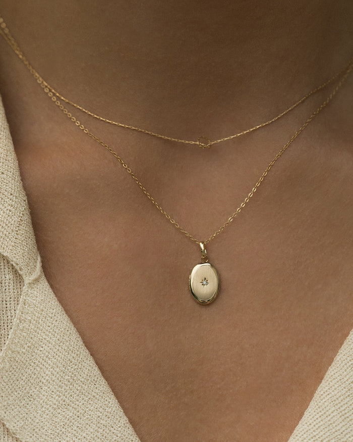 Petite Oval Diamond Locket