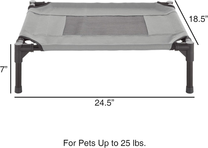 PETMAKER Elevated Dog Bed 24.5x18.5inch Portable Pet Bed With NonSlip Feet IndoorOutdoor Dog Cot Or Puppy Bed For Pets Upto 25lbs Gray