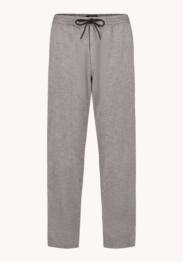 Buffalo Men Pants Black Woven Casual Pants Soft And Breathable Linen-Blend Elastic Waistband