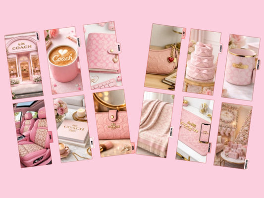 Pink Coach | Monthly Dividers | A6 Rings | Set of 12