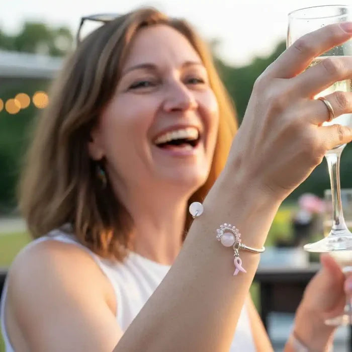 AMD1332Pink Crystal Breast Cancer Awareness Rose Quartz BeadBraceletsCuff Bracelet$ 113.00Alexa Martha Designs