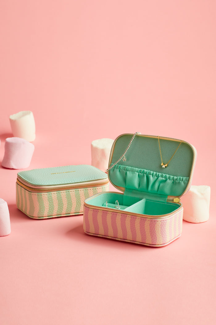 Pink Wiggle Print Mini Jewellery Box