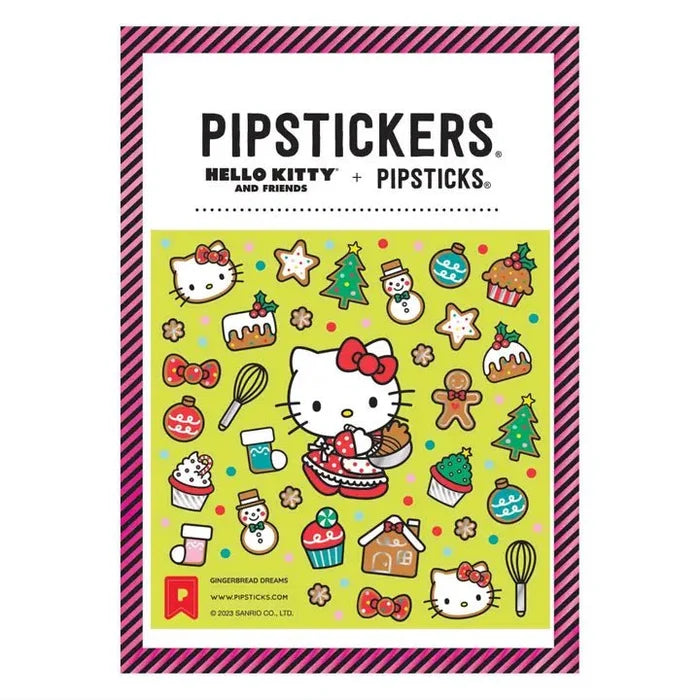 Pipsticks + Hello Kitty Gingerbread Dreams Holiday Sticker Sheet - Owl & Goose Gifts