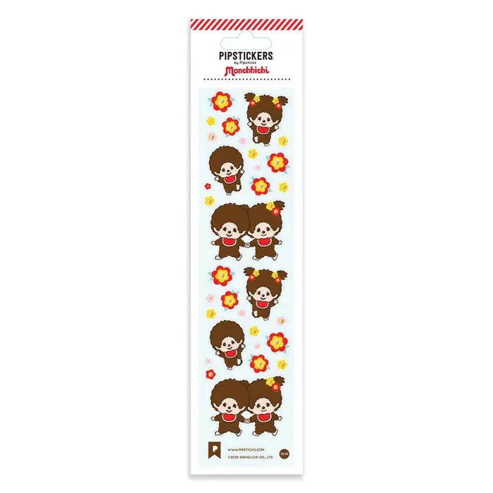 Pipsticks + Monchhichi Frolicking Monchhichi Sticker Sheet