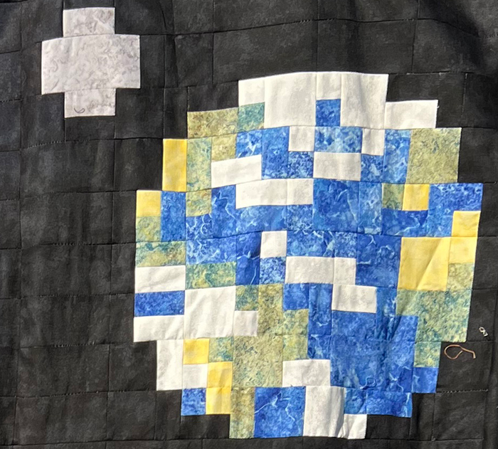 Pixelated Galaxy Quilt a Long Block 3 - Earth PDF Pattern
