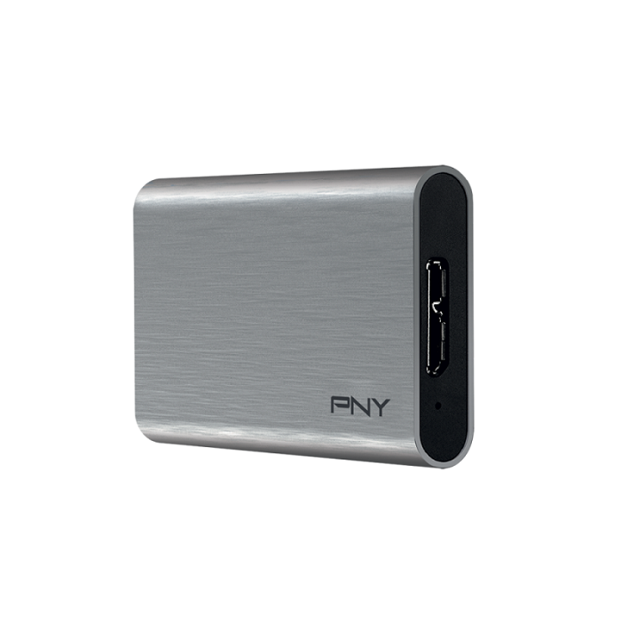 Euronics Ireland PNY Elite USB 3.1 Gen1 Portable SSD, read up to 430MB/s, and write up to 400MB/s, 480GB Silver