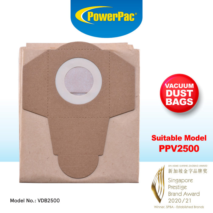 PowerPac Compatible Vacuum Cleaner Paper Dust Bags (VDB2500)