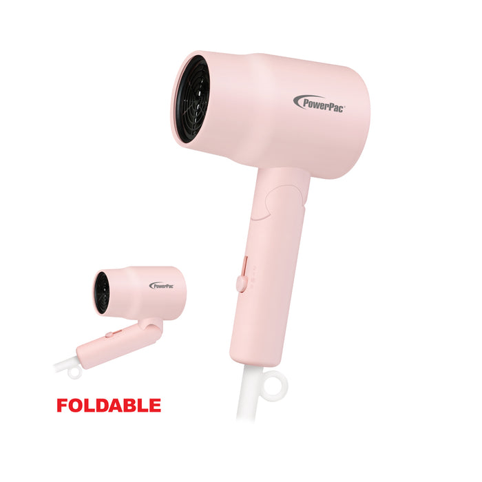 PowerPac Travel Hair Dryer, Foldable Hair Dryer, 800W (PPH1300)