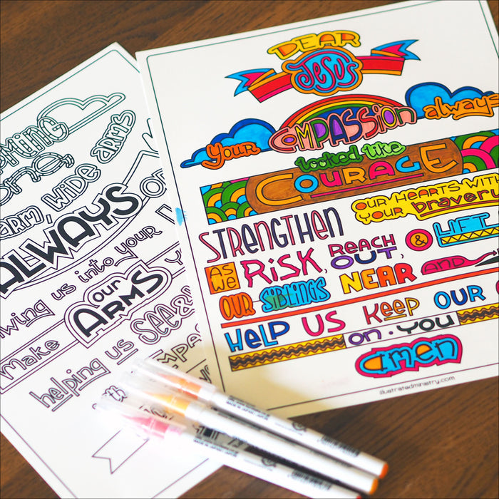 Prayers for Compassion Coloring Pages: Volume 1