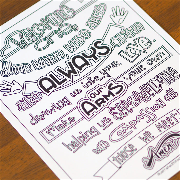 Prayers for Compassion Coloring Pages: Volume 1