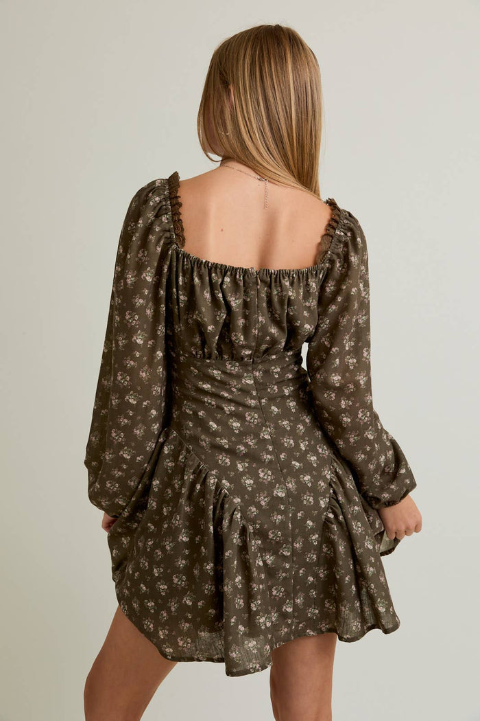 PUFF LONG SLEEVE MINI DRESS