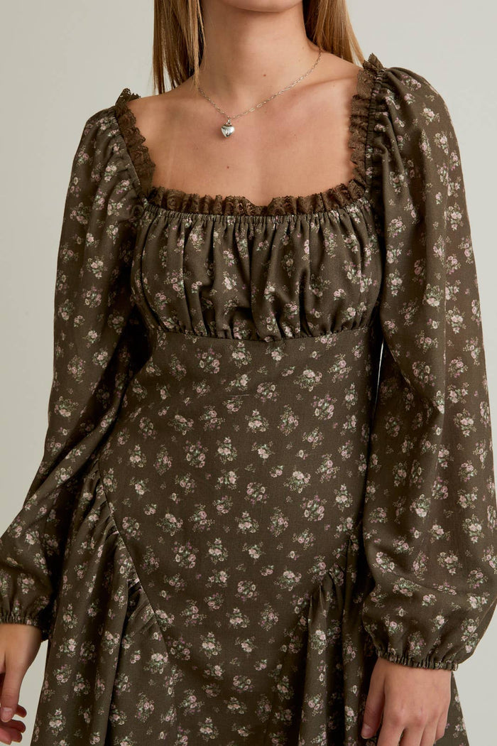 PUFF LONG SLEEVE MINI DRESS