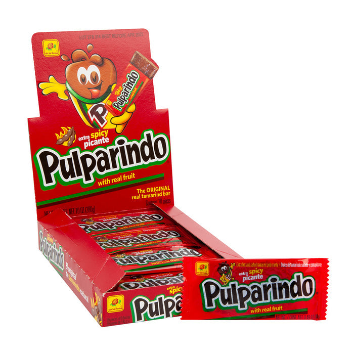 Pulparindo Extra Spicy Candy Bars - 12 Count