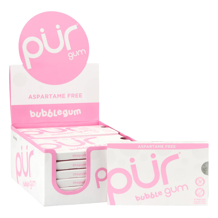 PUR Bubble Gum 9 Pieces Pack - 12 Count