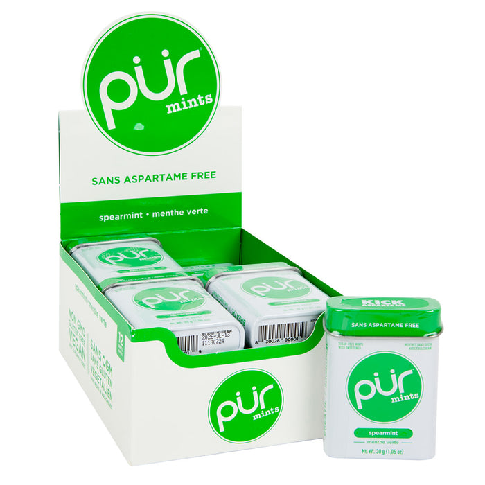 PUR Spearmint Mints Tin - 12 Count